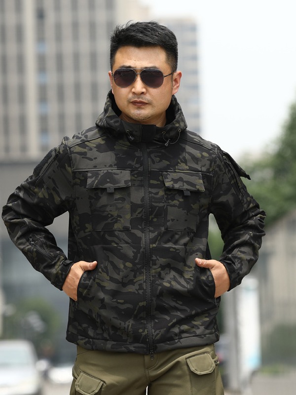 Transfronterizo hombre otoño invierno TAD piel de tiburón concha suave vestir de asalto camuflado frío ropa deportiva táctica al aire libre vestir de veludo