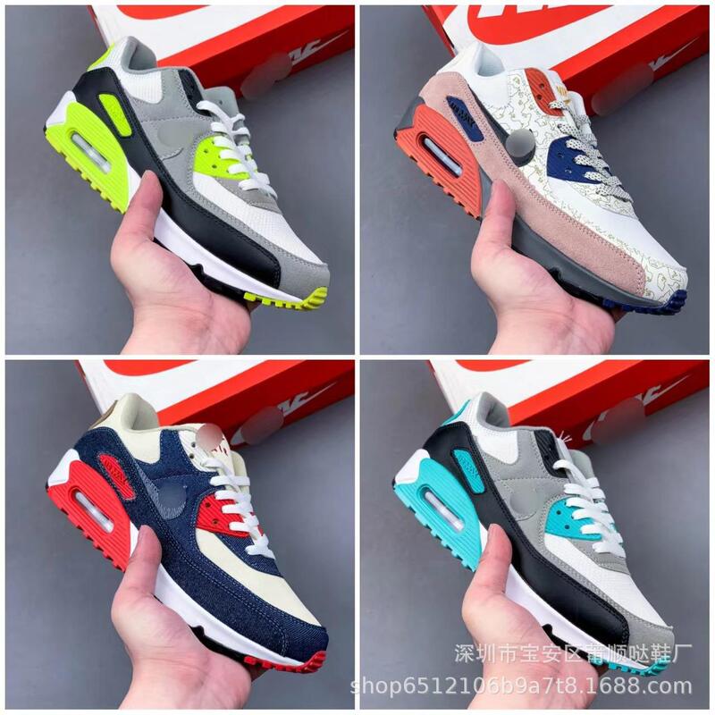 Putian 2022 New Model Max 90 Air-Cushioned Shoes White Angel Color-Blocking Unisex Casual Lightweight Breathable Running Shoes Putian 2022 New Model Max 90 Air-Cushioned Shoes White Angel Color-Blocking Unisex Casual Lightweight Breathable Running Shoes