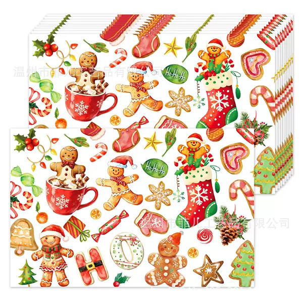 CA181 Christmas Gingerbread Man Square Placemat Party Decoration Disposable Paper Placemat