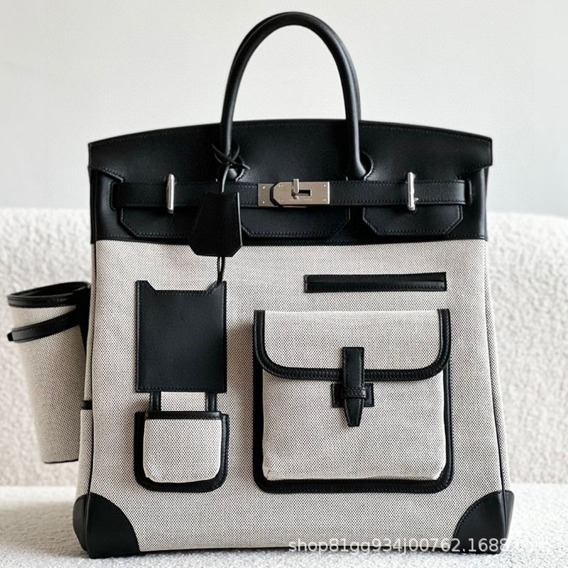 HCA40swift tela de tela para hombres bolsos de mano H casa pura mano cerámica bolsos cosidos 45cm de mano ultra ligero