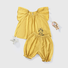 婴儿套装女夏季短袖裤百天外贸韩货国版新生儿宝宝衣服套童装