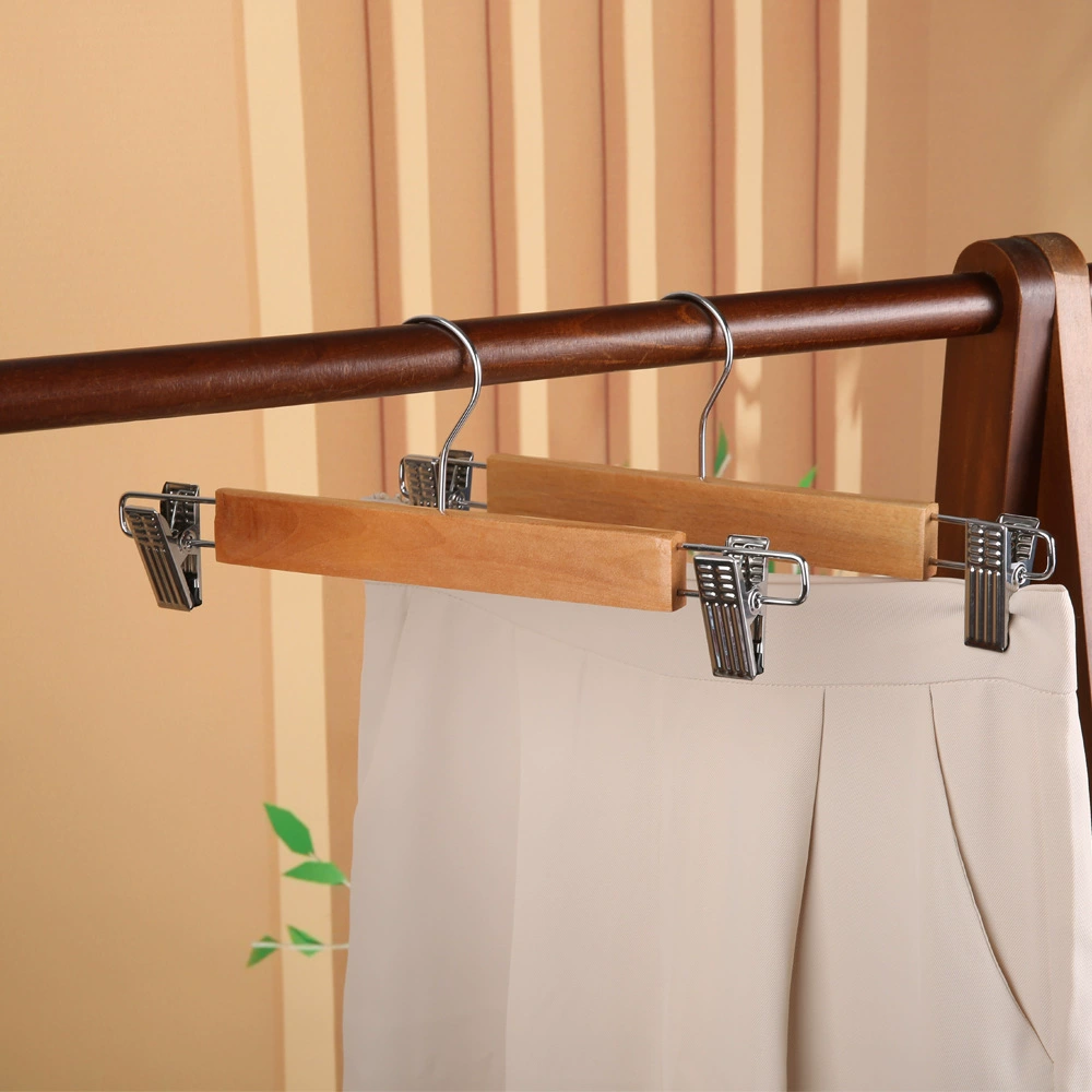 Деревянная каркас для брюк юбка для домашнего гардероба без следов мощный отель магазин одежды вешалка для брюк висит деревянный зажим для брюк