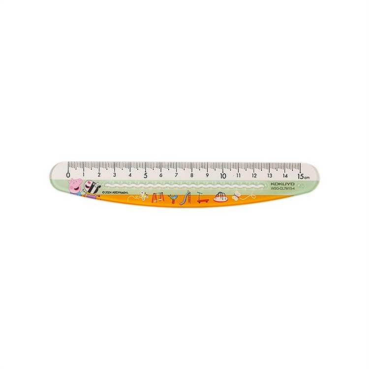 15cm 곡선 파 통치자 녹색 노란색