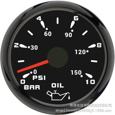 speedometer 7 color backlight, automobile instrument - oil-pressure-gauge-black-background-with-black-edges