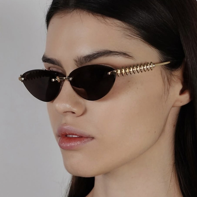 Óculos de sol cat eye para mulher e homem proteção uv sem aro_voghion.com