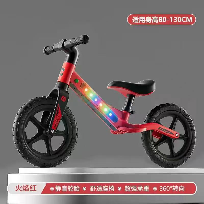 Baby balance bike, música, iluminación, patina, bebés de 1 - 6 años de edad sin pedal, bicicletas de dos ruedas, marco integrado