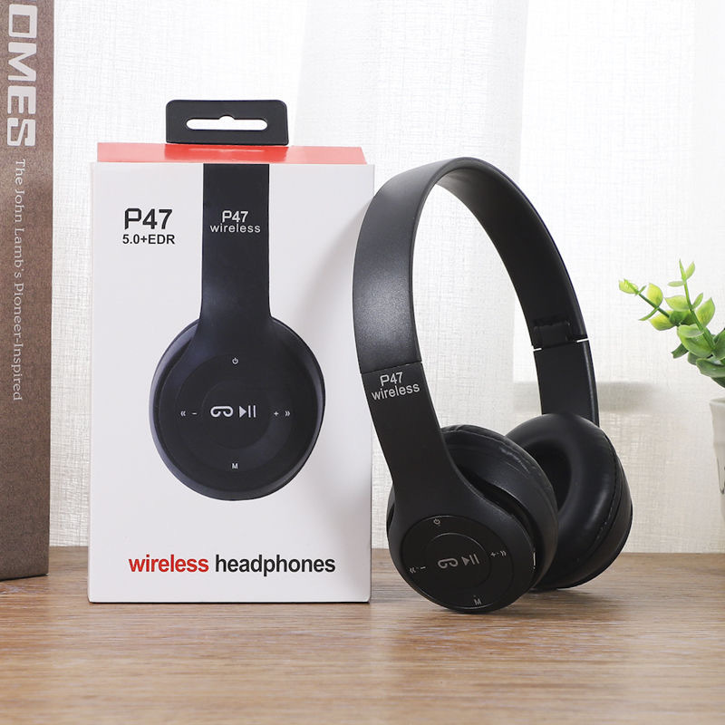 Auriculares Huaqiangbei P47 con Bluetooth, plegables, con ranura para tarjeta, inalámbricos, venta directa de fábrica.