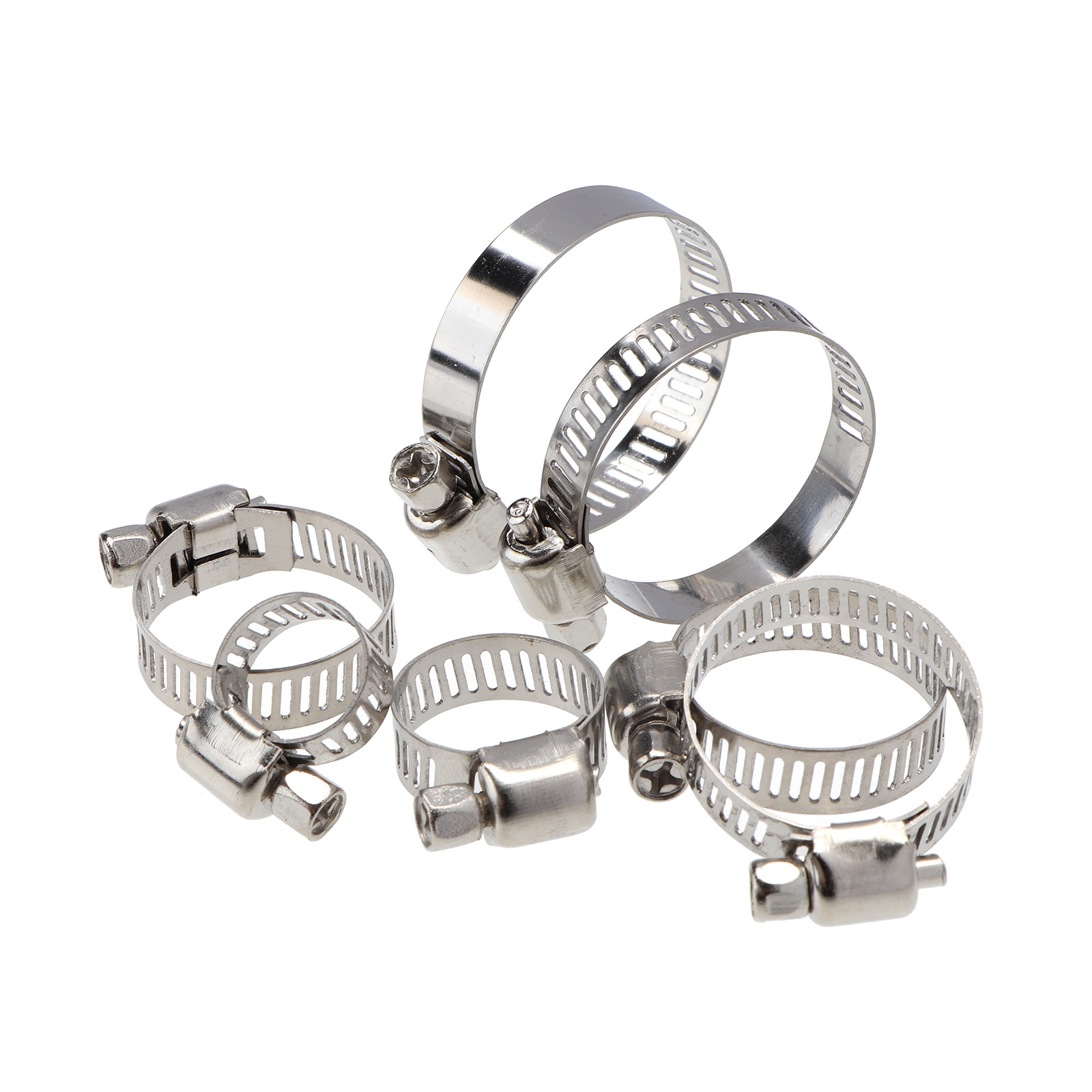 Abrazadera de manguera americana de acero inoxidable 60 piezas en caja abrazadera de combinación abrazadera de aro conjunto de suministro transfronterizo