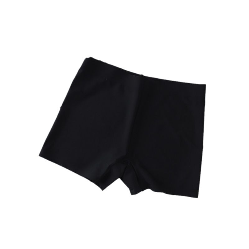 Summer Ice Silk Safety Pants Anti-running and Traceless Mid-waist Bodycon Cotton Crotch Anti-pinch Hip Girls' Four-corner Leggings