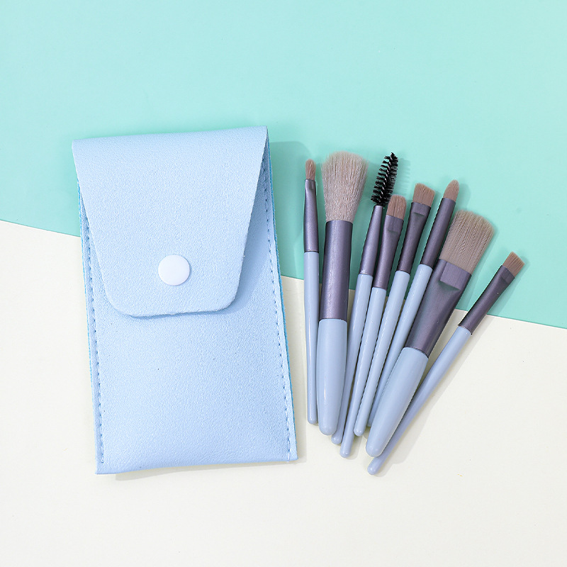 Pincel de maquillaje portátil pequeño 8 juego completo de pinceles de maquillaje cepillo de rubor cepillo de rímel cepillo de detalle bolsa de pinceles de maquillaje herramientas de maquillaje