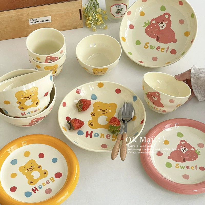 Dinner plate, palette, children's brand cute ceramic set