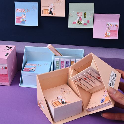 Note Planet Boxed Post-it Note Set Multifunctional Combination Sticker Tearable N Times Cube Post-it Note Wholesale