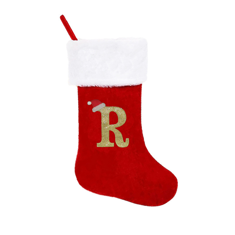 大きいサイズのクリスマスの靴下クリスマスの装飾の刺繍のアルファベットのニットのクリスマスの靴下のアルファベットの靴下のクリスマスのペンダントのプレゼントの袋|undefined