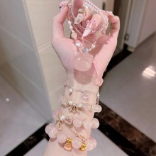 晗珞~草莓晶樱桃淡水珍珠串珠手链甜美百搭水晶手串小众百搭手饰