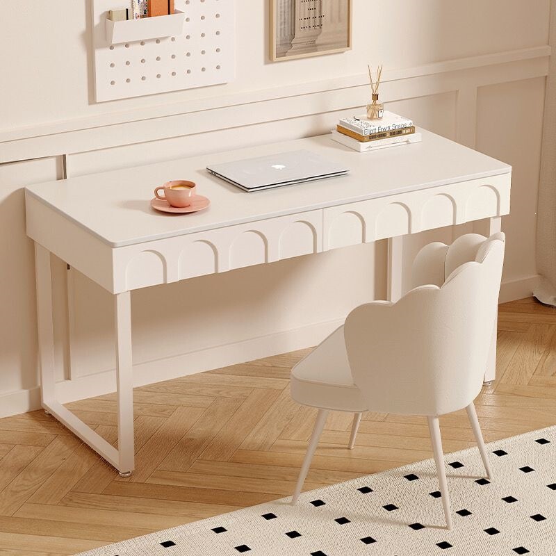 Cream-Colored Slate Desk for Students, Simple Home-Use Desk with Drawers, Bedroom Desk for Girls, Study Writing Desk, Computer Desk Cream-Colored Slate Desk for Students, Simple Home-Use Desk with Drawers, Bedroom Desk for Girls, Study Writing Desk, Computer Desk
