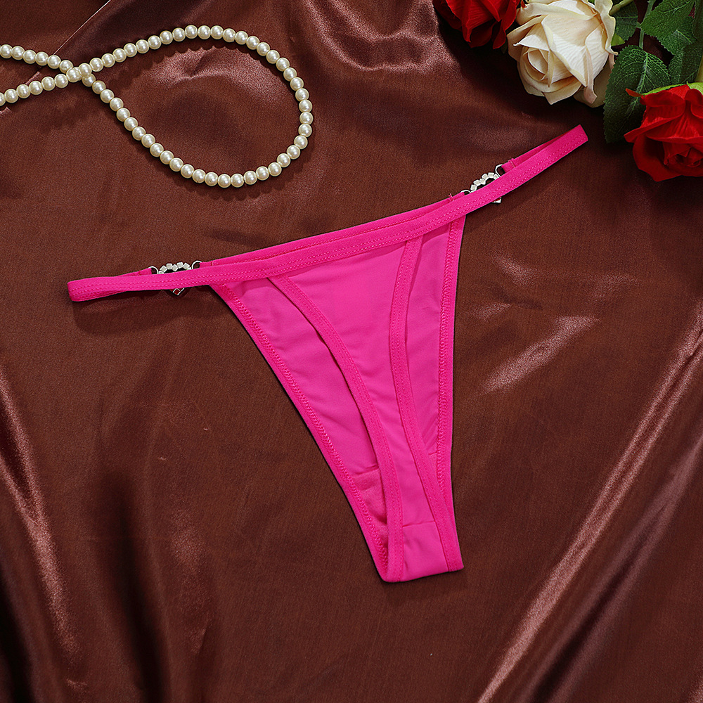 Solid Color Breathable Low Waist Thong Panties display picture 21