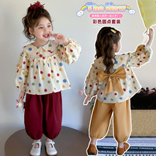 女童套装春秋装2025新款网红韩系女宝宝洋气娃娃衫儿童秋季两件套