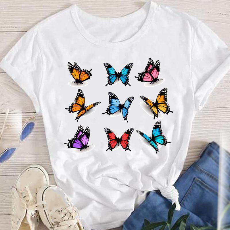 Women's T-shirt Short Sleeve T-shirts Printing Fashion Flower display picture 24