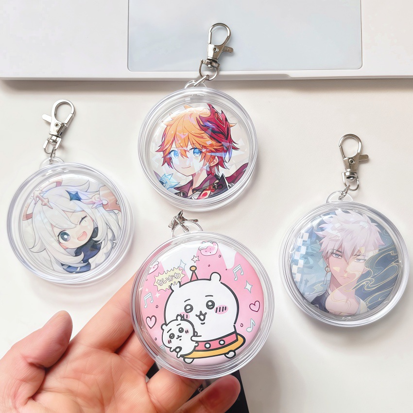 Barji protective cover transparent barji pendant bag double-sided transparent acrylic waterproof 58 display storage keychain