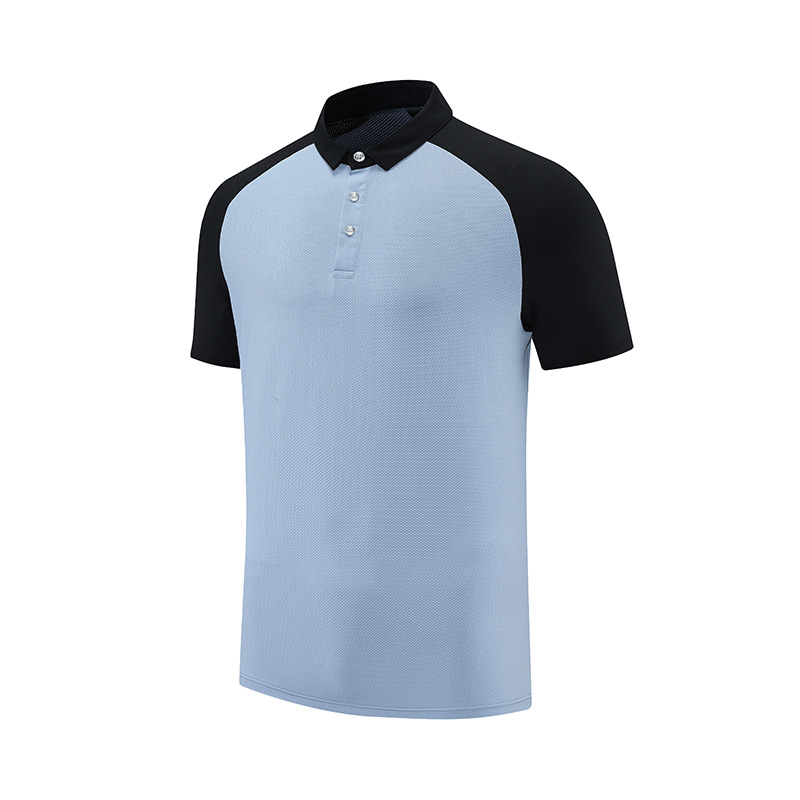 Nueva textura de golf a juego de color de nylon deportes Polo camisa de los hombres y las mujeres de la solapa verano tramo transpirable versión ligera de manga corta