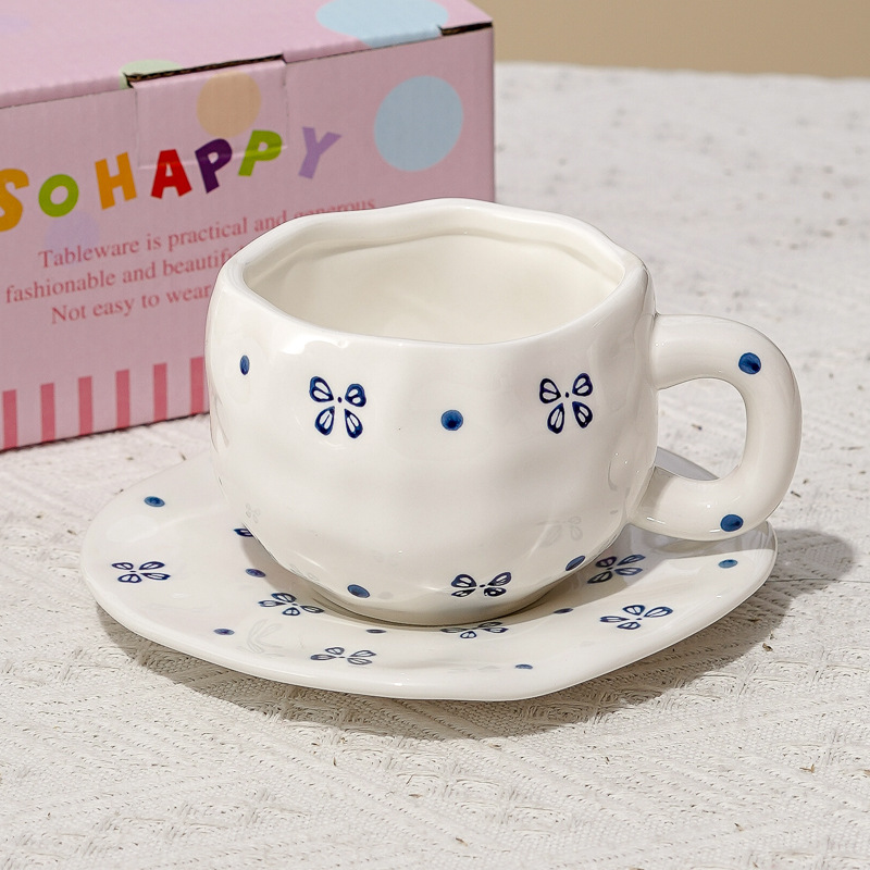Taza de café de cerámica de alta calidad, taza de café de la tarde, esmalte de color, estilo chino, estilo retro coreano, hogar