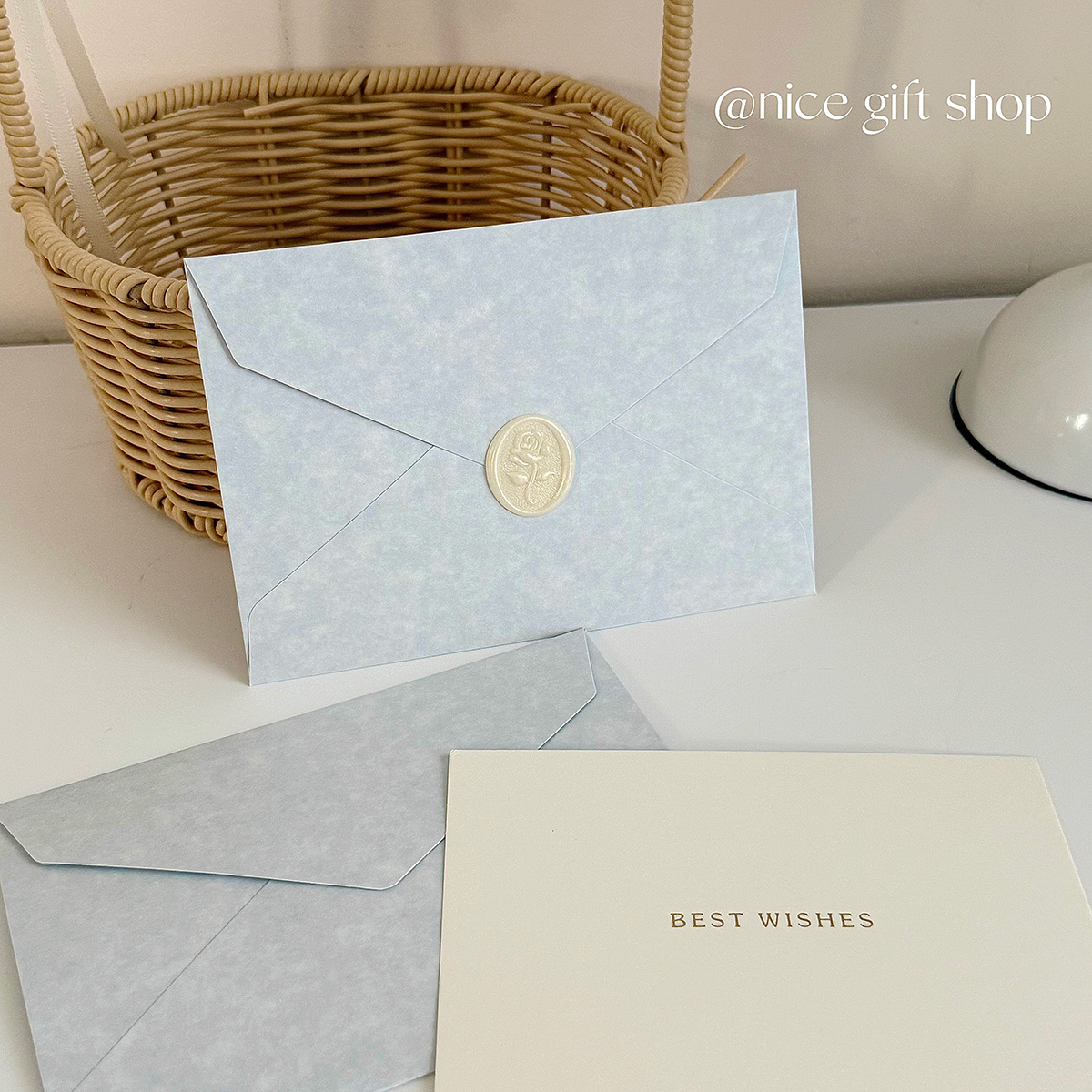 雾霾蓝信封套装~ins风蓝色系信封信纸浪漫复古手写表白信笺请柬