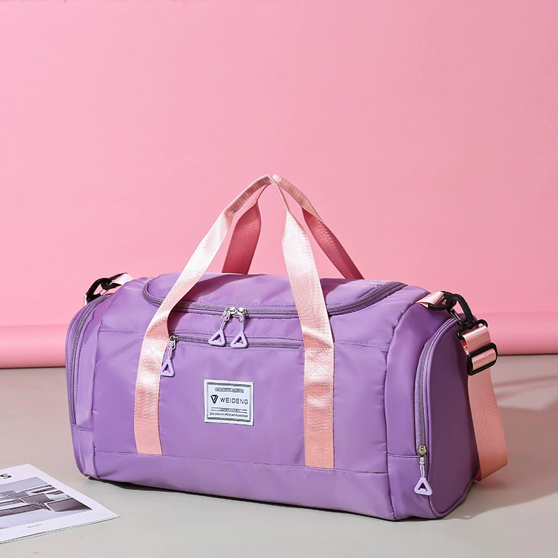 Спортивная сумка Женский раздельный спортивный рюкзак для сухой и влажной кожи Плавание на короткие дистанции Легкая спортивная сумка Дорожная сумка с цветными блоками Большая Емкость