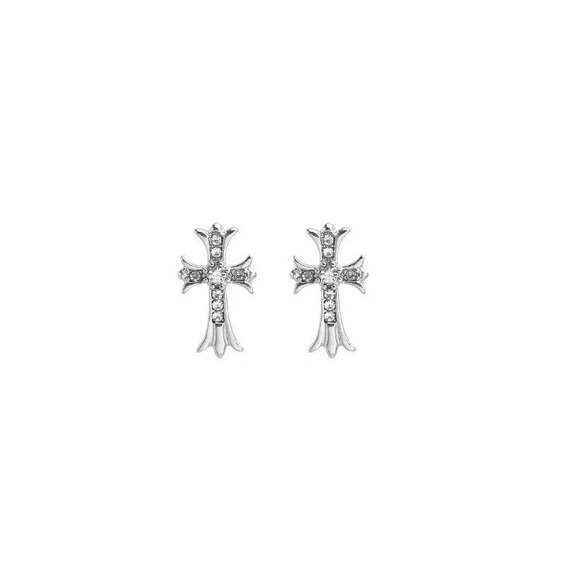 Dulce estilo fresco exquisito ZIRCON clip de oreja cruzada hembra clip de hueso de oreja sin oreja Luz de lujo diseño de nicho pendientes de alta calidad