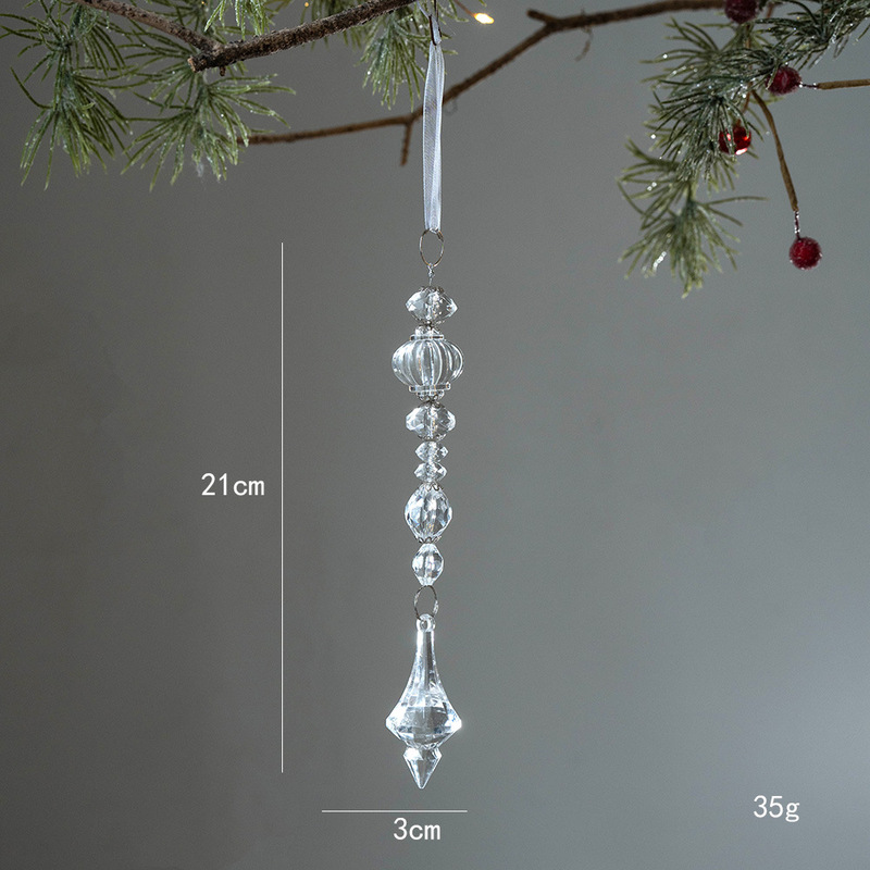 越境新品クリスマスツリー装飾雪花水滴ペンダントクリスマス透明アクリル雪花アクセサリーペンダント|undefined