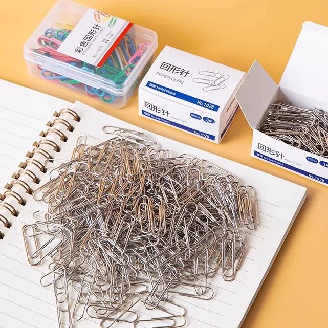 Скрепка для бумаг, скрепка, зажим для переплета, хранилище канцелярских товаров, канцелярские товары, металлическая серебряная коробка, высококачественная утолщенная.