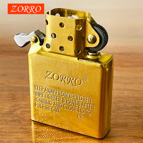 ZORRO brand stainless steel, red copper, original copper knurled double direct windshield movement lighter core seal