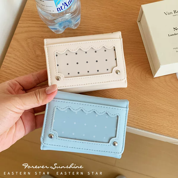Waterproof polka dot purse! New cute multi-card slot 70% off wallet, girly coin purse for bank cards and driver's license
