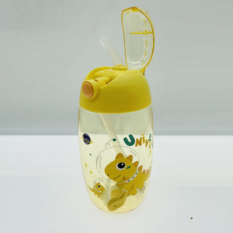 Weilong 2023 nueva celebridad en línea de dibujos animados taza de agua 600ml niños portátil lindo taza correa de paja taza de impresión