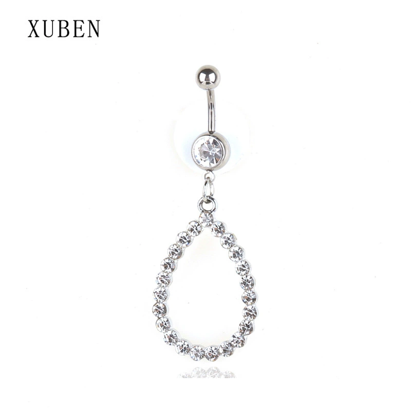 Новое искусство пупок ювелирные изделия из нержавеющей стали пирсинг тела овальное яйцо линия страз подвесные аксессуары трансграничные заводские прямые продажи