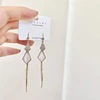 Silver needle, advanced white design earrings with tassels, silver 925 sample, high-quality style