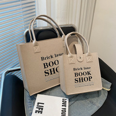 Felt Bag Women's Handbag Large Capacity Single Strap Bag Versatile Simple Casual Bag Handheld Bag Retro Women's Bag