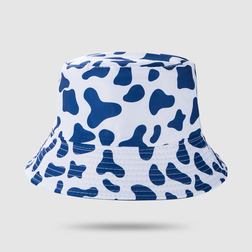 Milk Printing Bucket Hat Female Korean Style Reversible Hip Hop Cool Simple Short Brim Leisure Artistic Bucket Hat Male Harajuku Style display picture 4