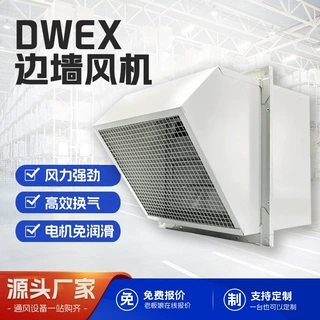 定制防腐不锈钢轴流排风机带防雨罩边墙风机DWEX壁式防爆边墙风机