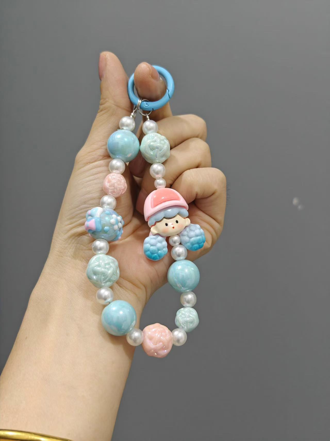 Cadena colgante hermana de palomitas de maíz-azul