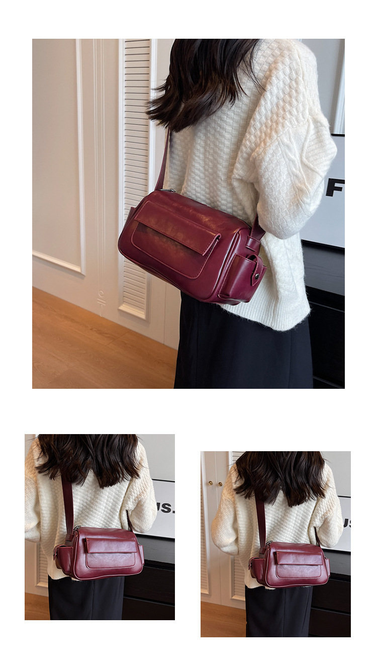 Borsa a tracolla versatile per donna 2023 autunno e inverno nuova borsa a tracolla retrò moda trendy texture di nicchia piccola borsa quadrata_voghion.com