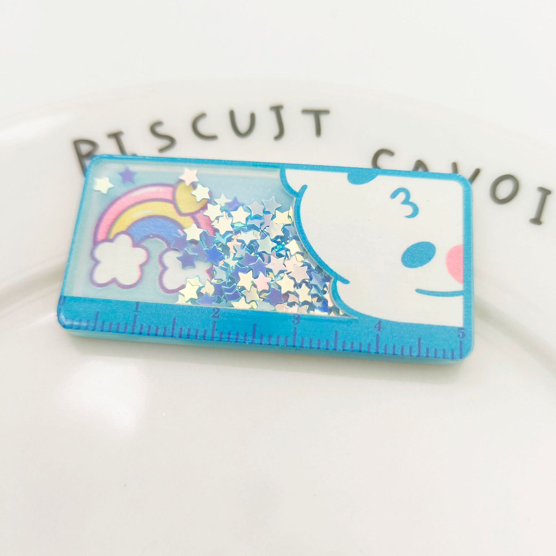 Acrílico lindo Sanrio dibujos animados dulce decorativo teléfono caso llavero accesorios regla parche