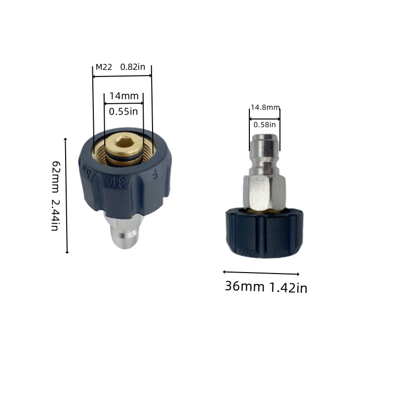 High-Pressure Washer Accessories 3/8 Quick Connector Kit M22 Connection Water Gun Hose Adapter Cross-Border Hot-Selling Car Wash Machine