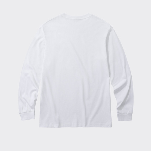 American cotton long-sleeved T-shirt for men and women, autumn and winter warm loose round-neck bottomed shirt for men, pure color cotton long-sleeved