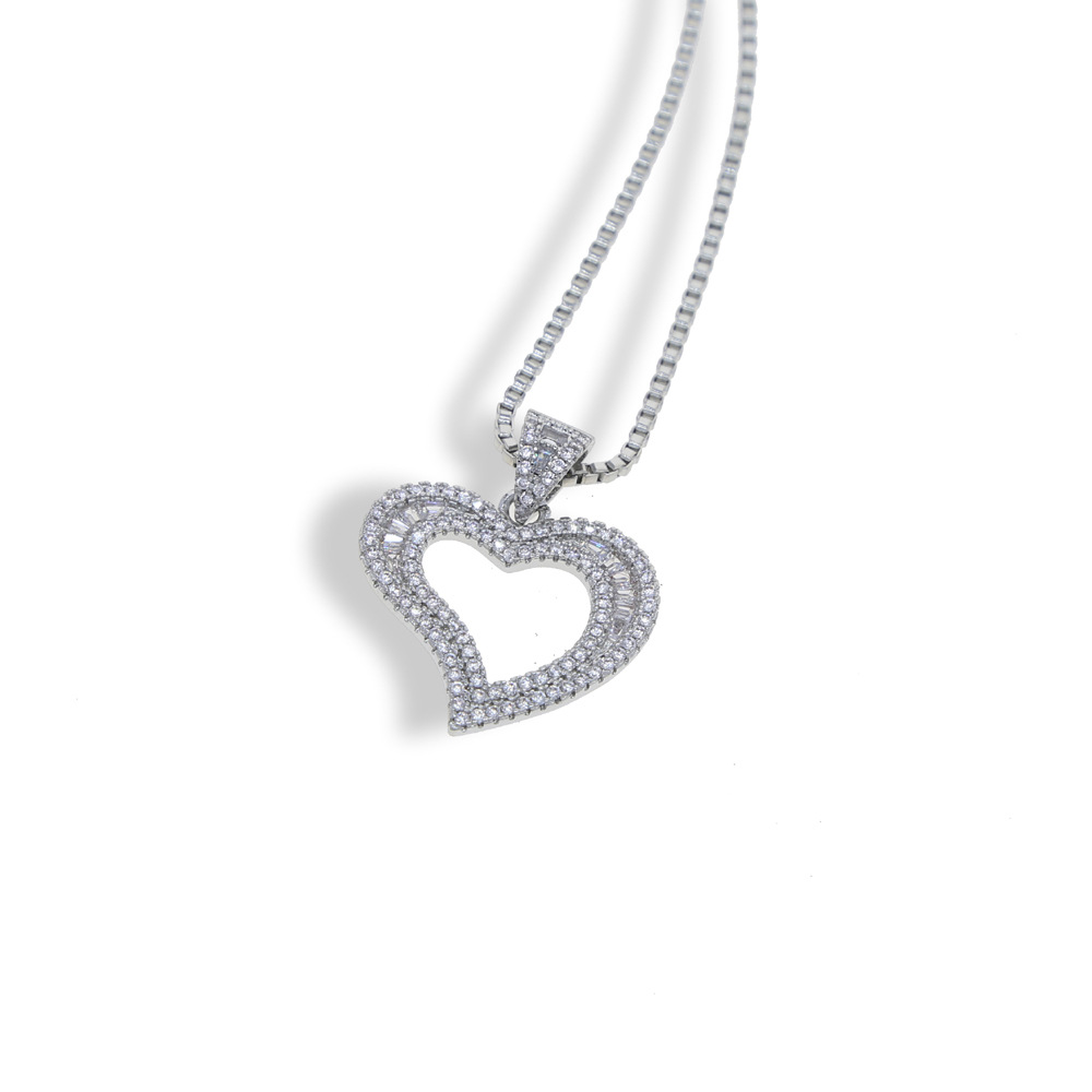 Holiday, Party Occasion Wholesale Jewelry Retro Classic Style Heart Shape Copper Pendant Necklace Belcher Chain