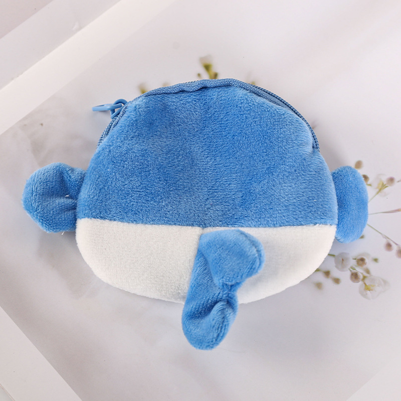 Pufferfish Storage Bag Cartoon Plush Zipper Coin Purse Crossbody Bag Makeup Bag Backpack Pendant Gift Factory Wholesale