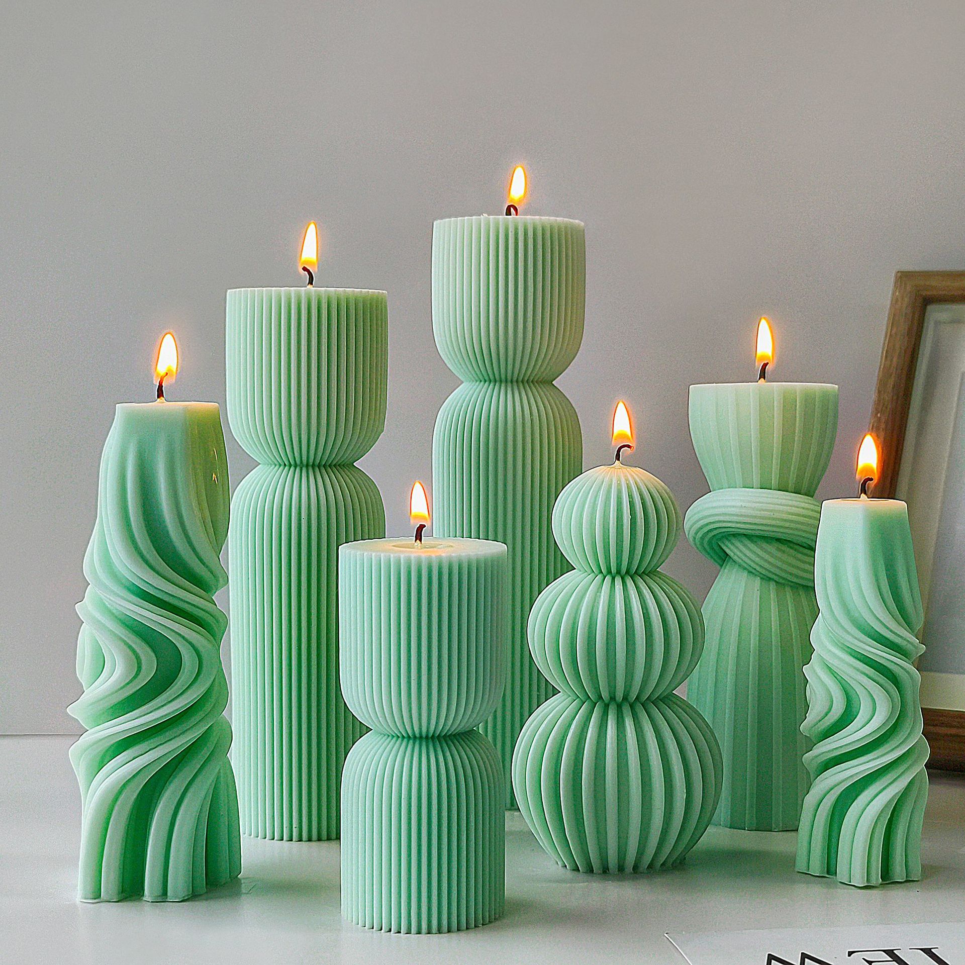 Jiahuimei geométrica aromaterapia vela silicona fragante piedra hecha a mano jabón epoxi yeso decoración molde de silicona