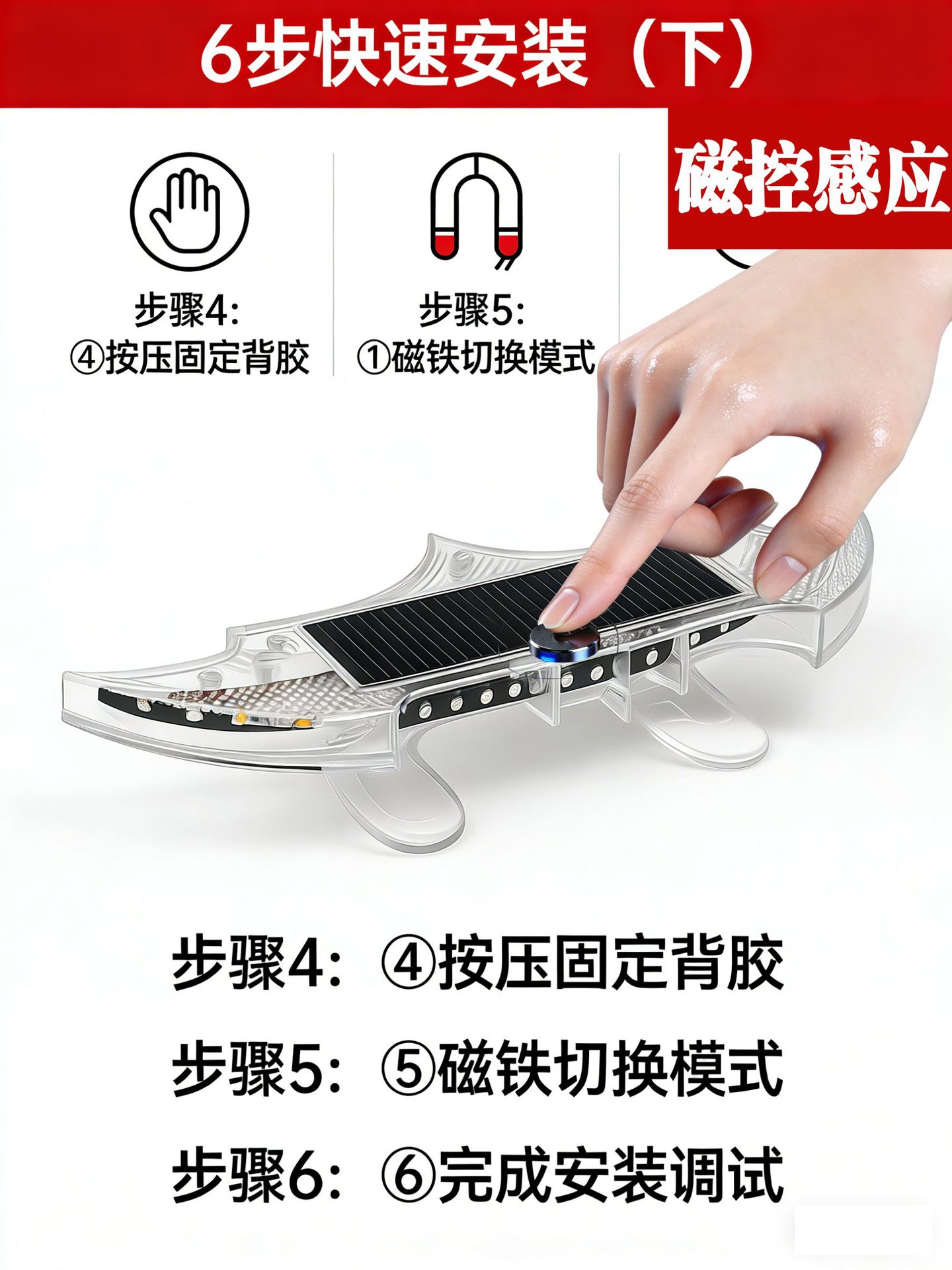 Car Solar-Powered Aircraft Strobe Light, Strong Anti-Rear Collision Light, Flashing Pilot Car Tail Warning Atmosphere Light, Tail Wing Light