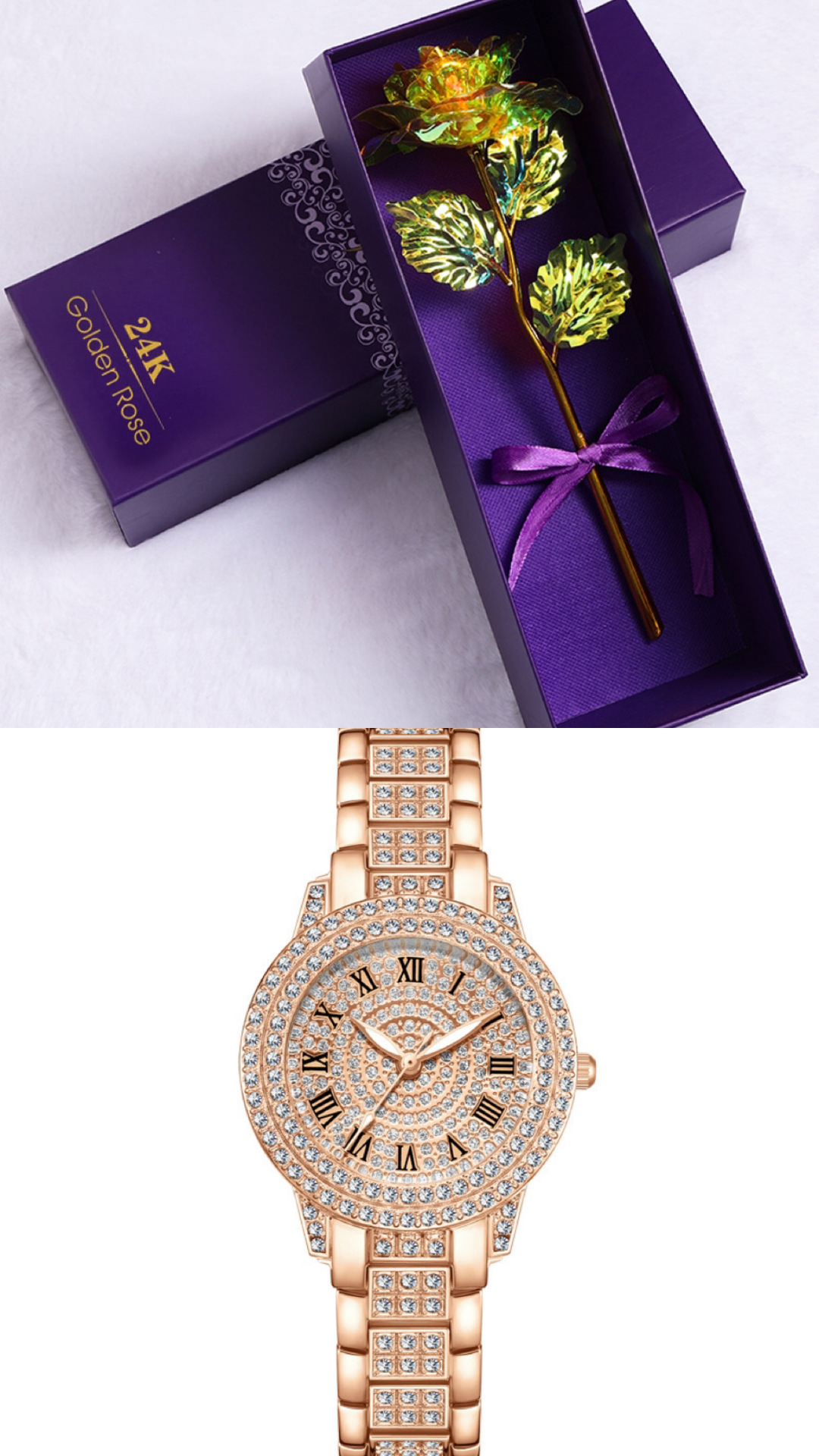 Gold Foil Rose Gift Set With Decorative Design For Any Occasion_voghion.com