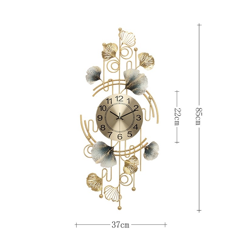 Reloj de pared colección comedor sala de estar moderna Luz de lujo reloj decorativo comedor reloj de hierro colgante pintura tridimensional reloj de pintura decorativa