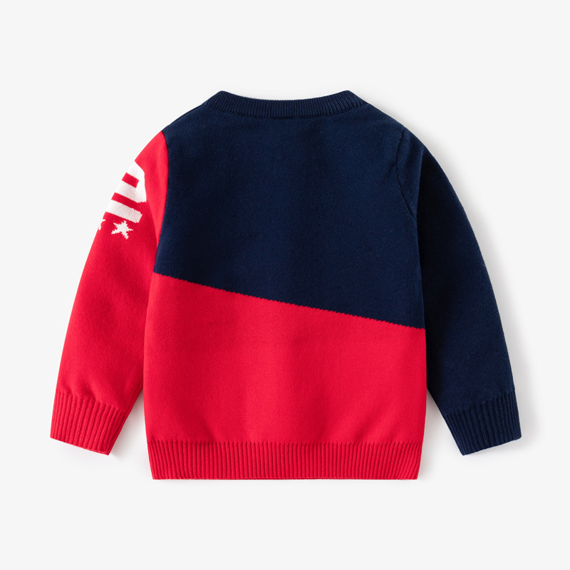 Boys Double Layer Cotton Knit Pullover Sweater For Winter_voghion.com